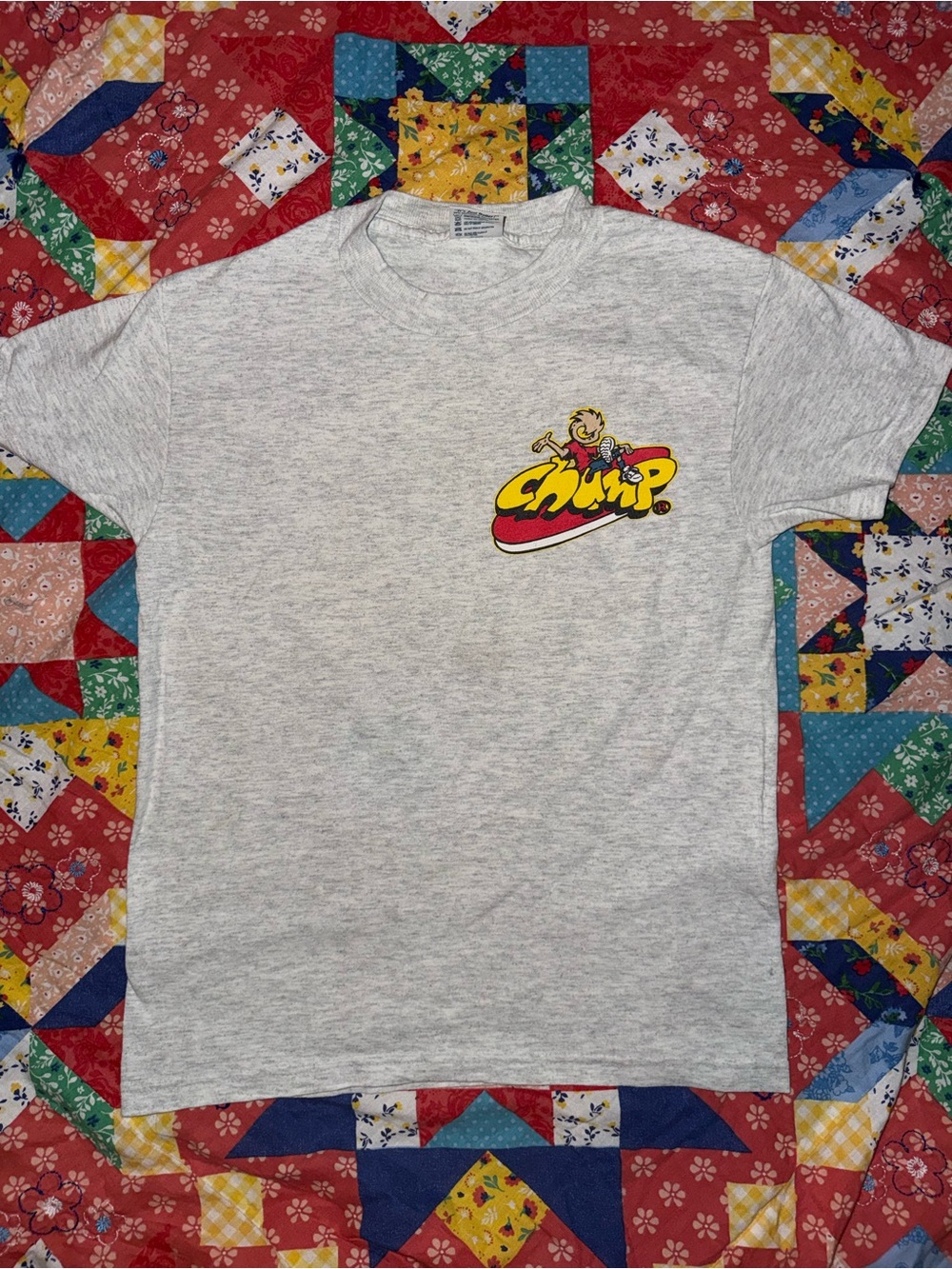 Vintage Delta Heather Gray Tee with baseball design
